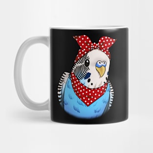 Adorable Budgie Mom with a Pop of Red Polka: A Stylish Avian Delight Mug